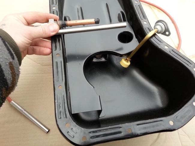 ТЭН для нагревания моторного масла Установка нагревательного элемента в поддон картера