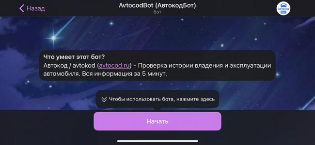 Чат-бот Avtocodbot в Телеграм Avtocodbot в Телеграм
