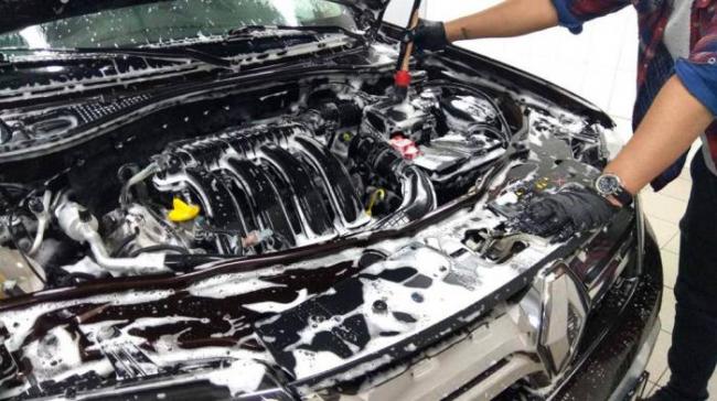 Мойка подкапотного пространства автомобиля Двигатель и мойка