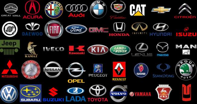 Все марки автомобилей со значками и названиями