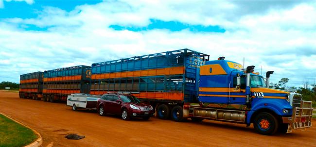 Грузовик с тремя прицепами Габариты грузовых транспортных средств