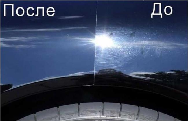 Кузов автомобиля после нанесения жидкого стекла Кузов до и после нанесения жидкого стекла