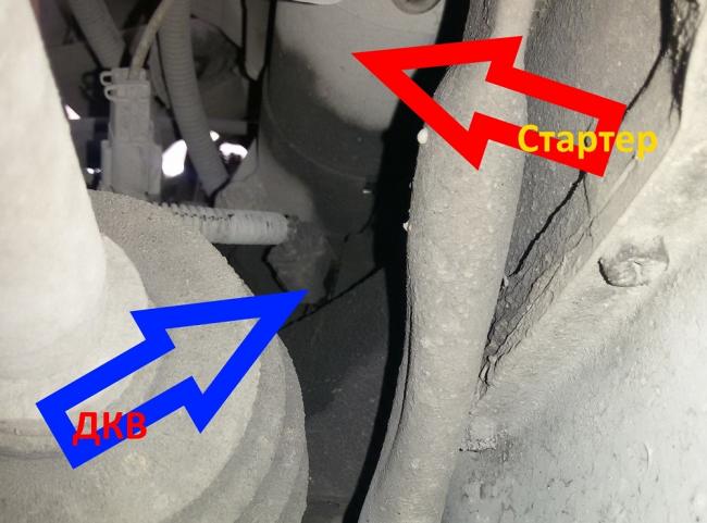 Расположение датчика в автомобиле Месторасположение ДПКВ