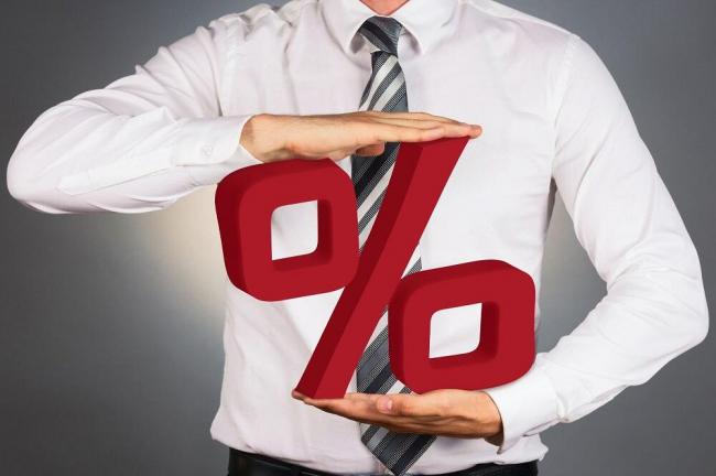 Процентные ставки по кредитам Мужчина со знаком процента