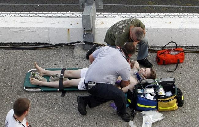 Оказание помощи пострадавшему в ДТП на гонках Оказание помощи