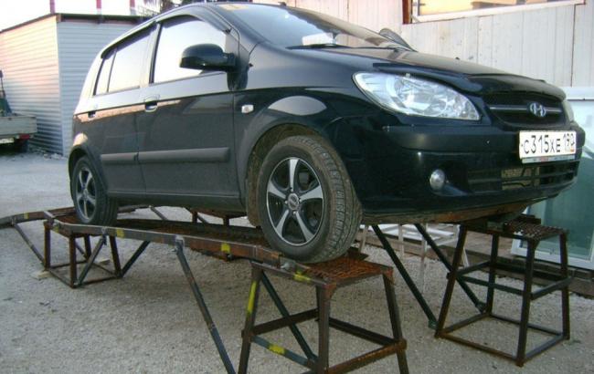 Подъем с помощью мини-эстакады Подъем с помощью мини-эстакады