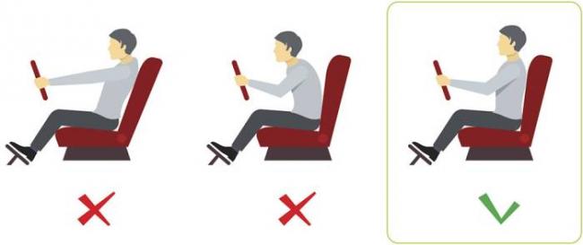 Правильная посадка водителя за рулём Посадка за рулём