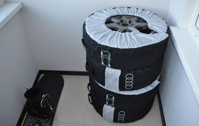 Хранение летней резины в чехле на балконе Шины в чехле