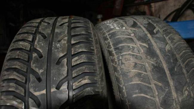 Стертый протектор на шине Стертый протектор на шине